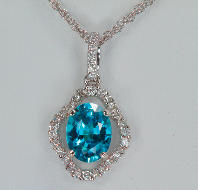 Blue Zircon Pendant 1.73 Carats