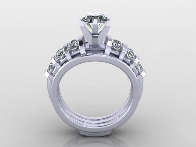 Engagement Ring for Round Brilliant Cut Diamond Designed By Christopher Michael