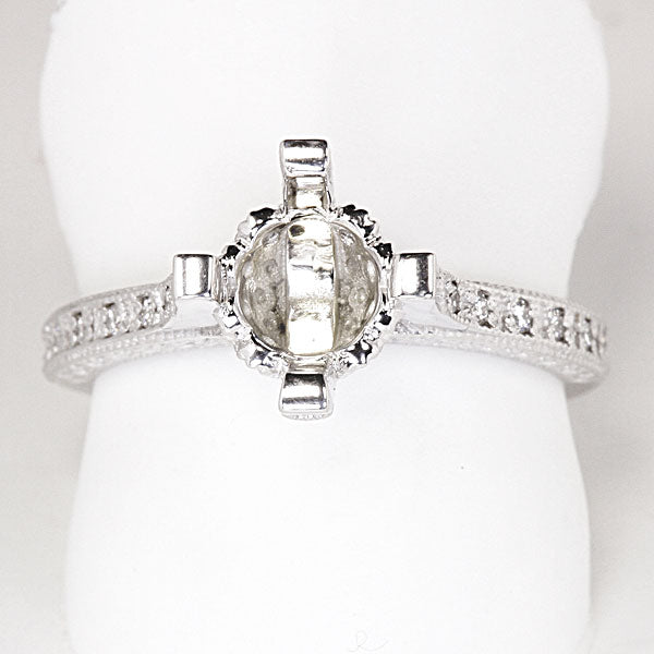 14K White Gold Diamond Engagement Setting