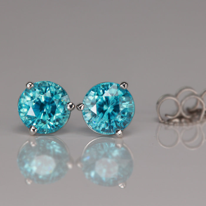 Blue Zircon Stud Earrings