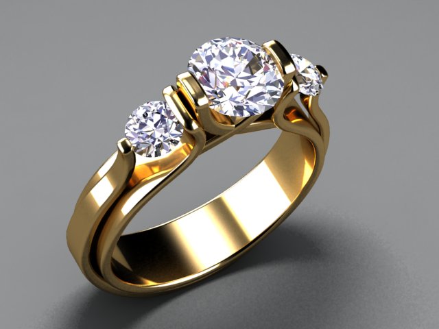 Diamond Three Stone Ring 1.50 Carats