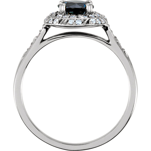 Princess Cut Halo Style Semi-Mount