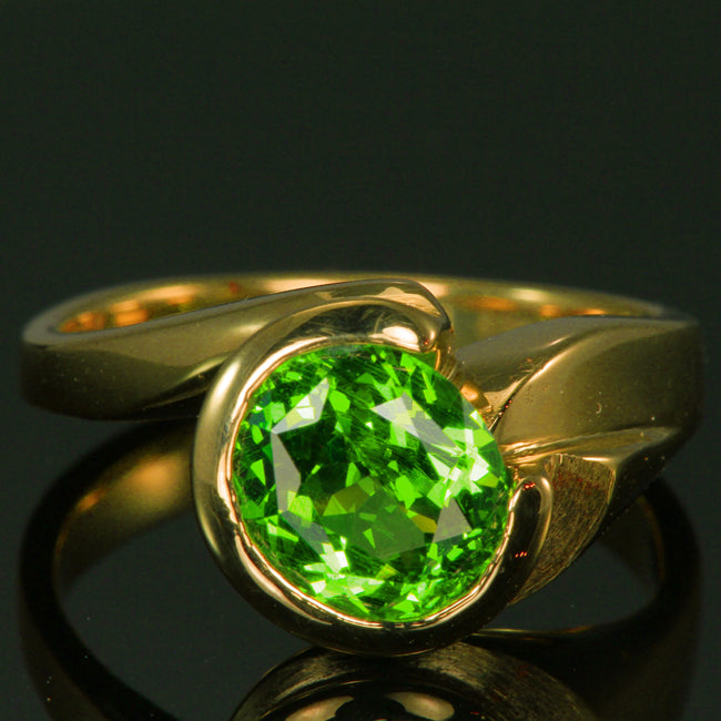 Tsavorite Garnet In 18 Karat Yellow Gold