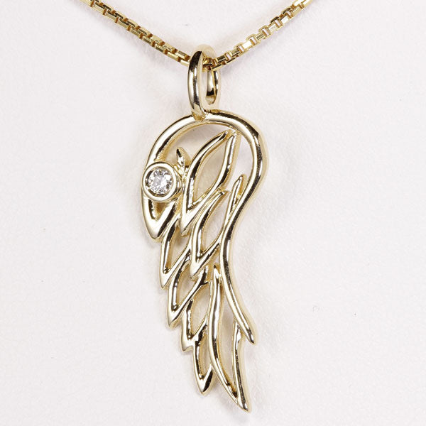 Gold Angel Wing Pendant 14kt