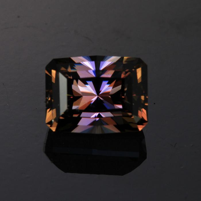 Blue VIolet Barion Style Emerald Cut Tanzanite Gmestone 5.96 Carats