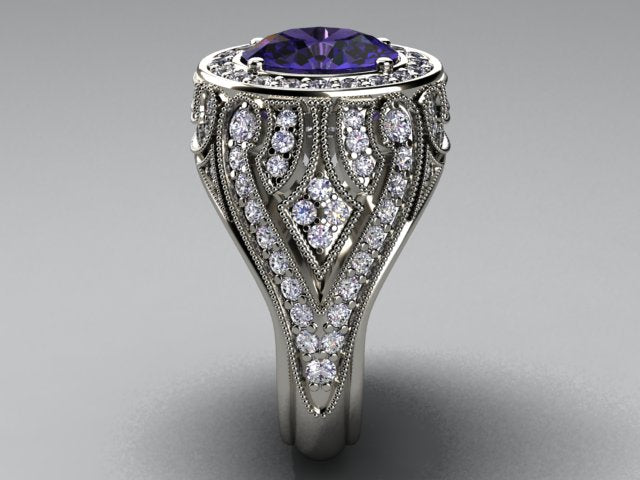 Diamond and Tanzanite Ring