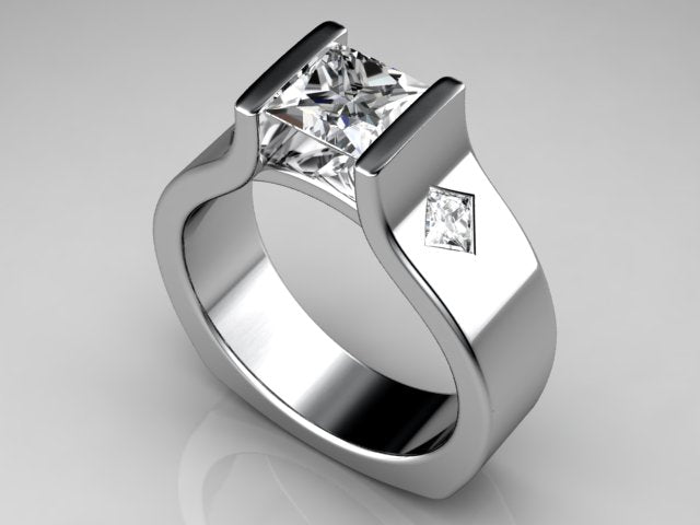 Channel Set Princess Diamond Engagement Ring