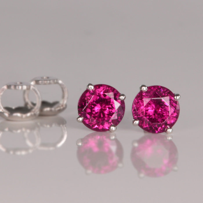 Purple Garnet Stud Earrings