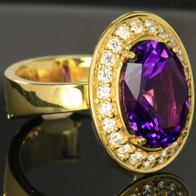 Rwanda Amethyst Ring in 14kt Yellow Gold