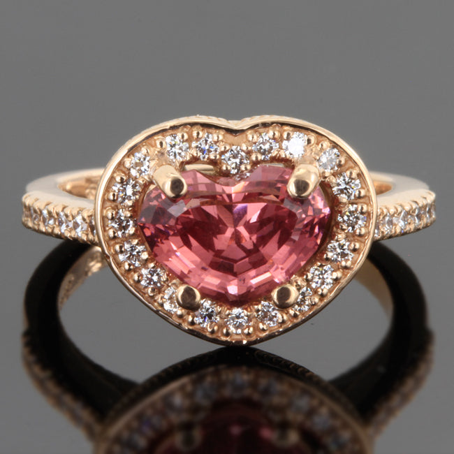 Rare Malaia Garnet Ring 3.01 Carat Heart