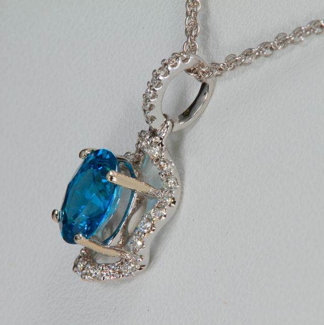 Blue Zircon Pendant 1.73 Carats