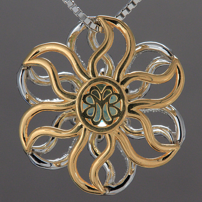 Merelani Mint Garnet Pinwheel Pendant