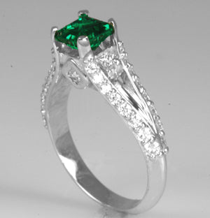 Custom Princess Engagement Ring For Princess Cut Diamond