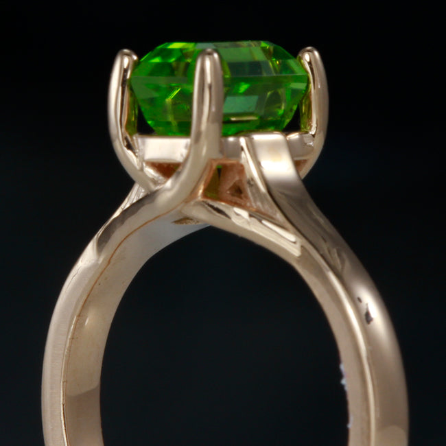 Peridot Ring in Rose Gold