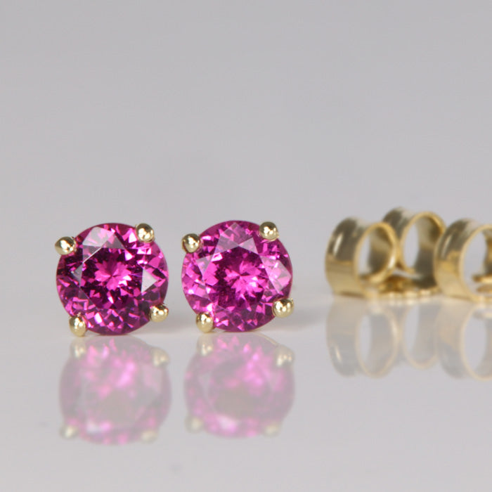 Purple Garnet Stud Earrings