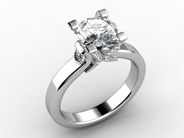 Diamond Engagement Ring For Round or Princess Diamond