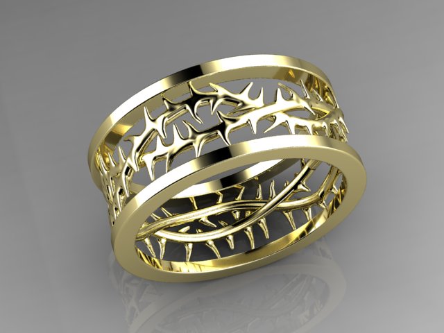 Men's Crown of Thorns Wedding Band by Designer Christopher Michael