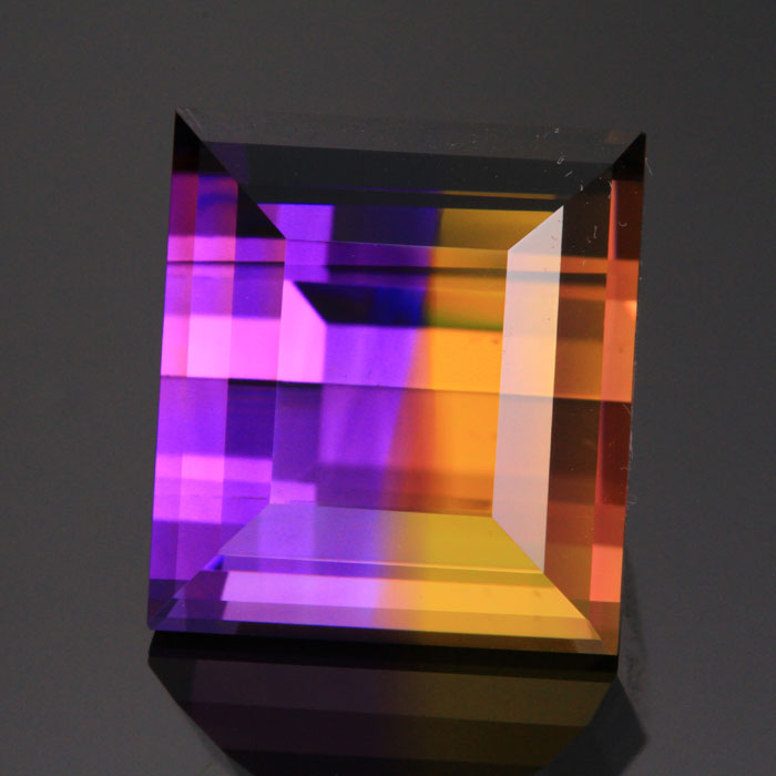 Purple/Yellow Emerald Cut Ametrine Gemstone 37.13 Carats