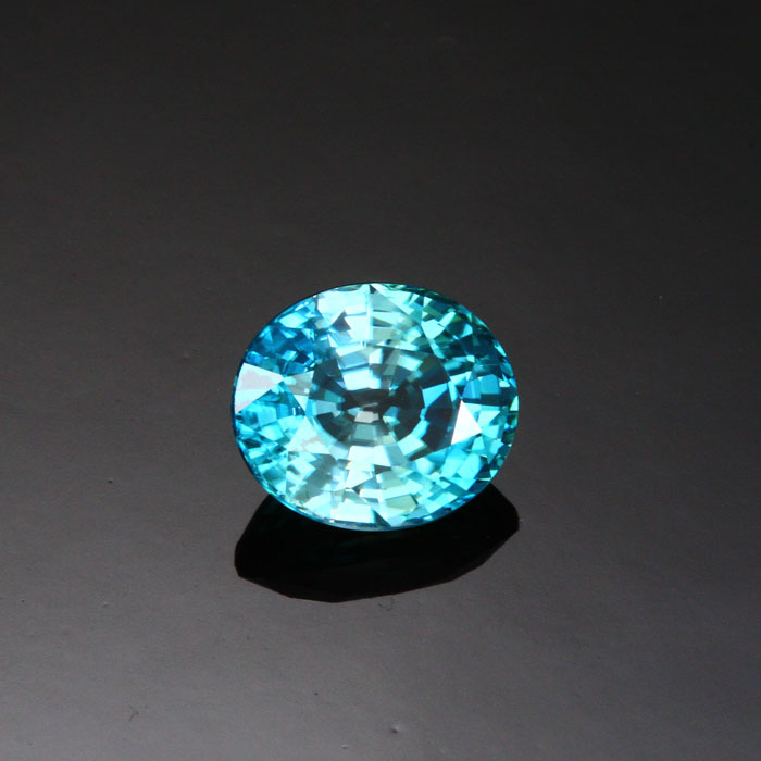 Greenish Blue Oval Zircon Gemstone 4.14 Carats