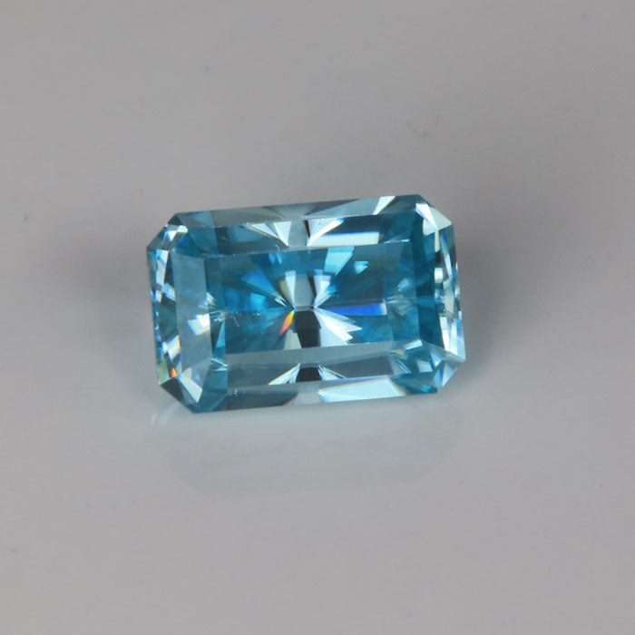 Barion Style Emerald Cut Blue Zircon Gemstone