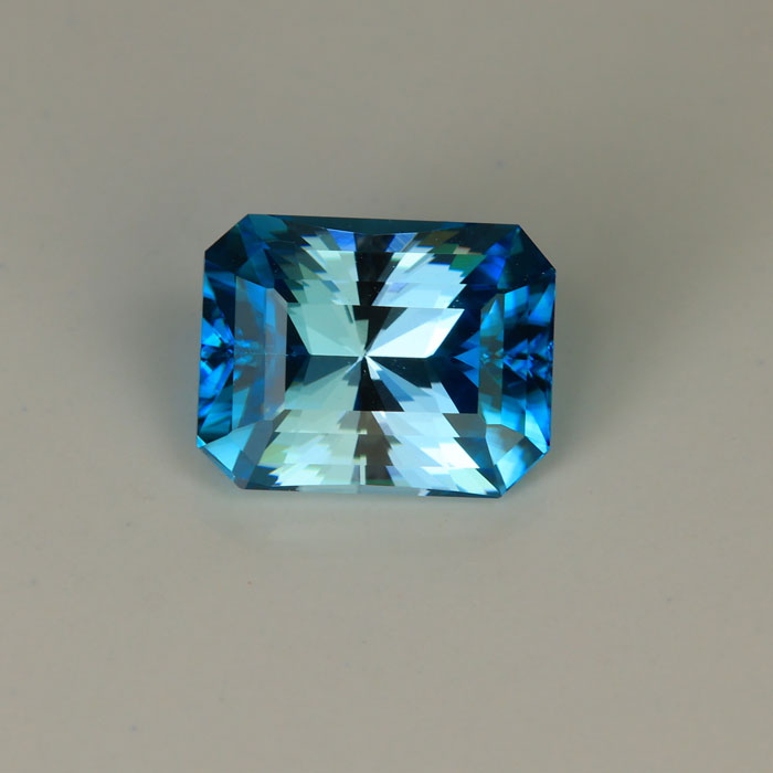 Barion Style Emerald Cut Blue Zircon