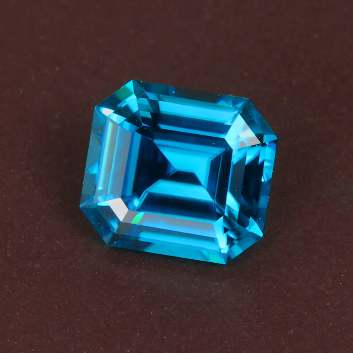 Emerald Cut Blue Zircon Gemstone