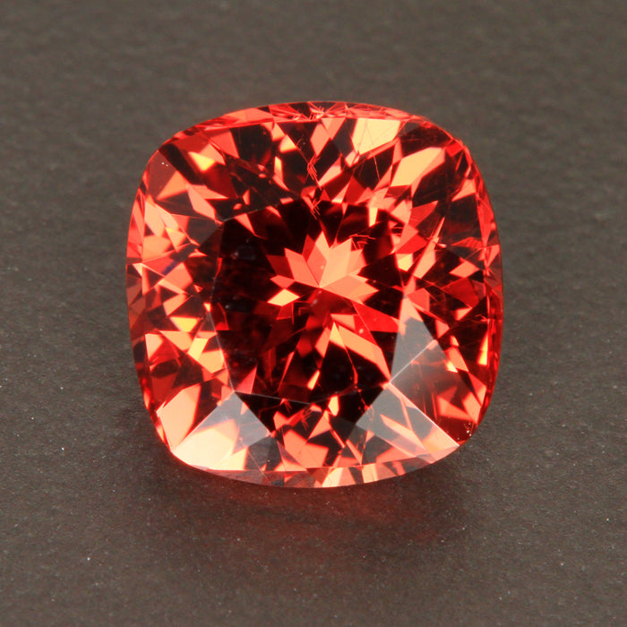Pink/Orange Square Cushion Pyrope Spessartine Garnet 4.87 Carats