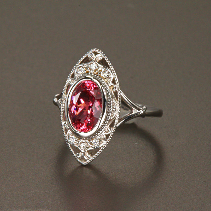 14K White Gold Mahenge Malaia Garnet Ring 2.27 Carats