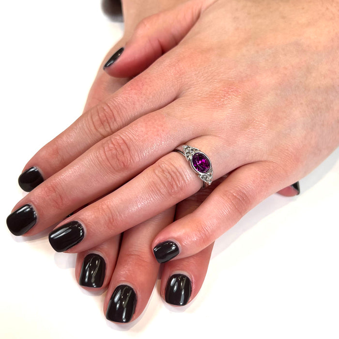 14K White Gold Grape Garnet Ring by Christopher Michael 2.39 Carats