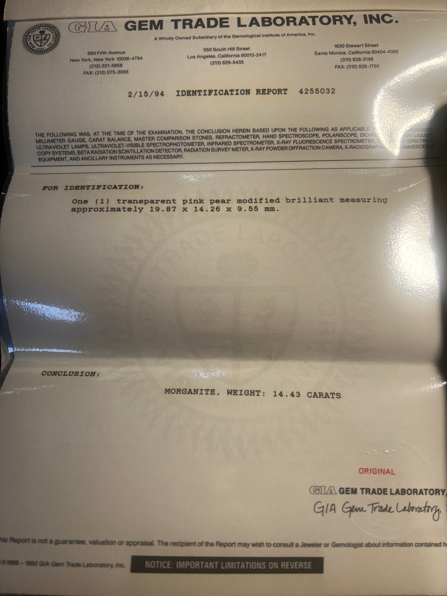 Pear Shape Morganite Gemstone 14.43cts