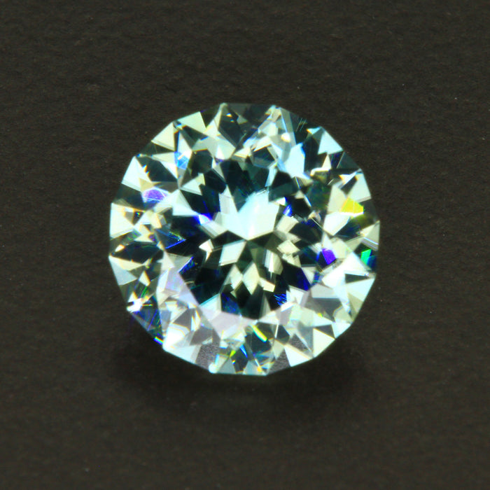 Ligh tGreen Round Brilliant Cut Zircon Gemstone 3.62 Carats