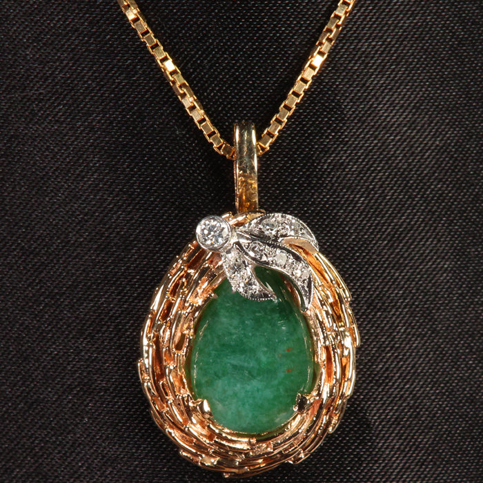 14K Yellow Gold Jadeite Ring/Pendant 3.0 Carats