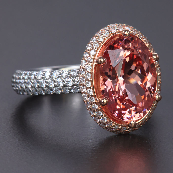 Malaya Garnet and Diamond Halo Ring