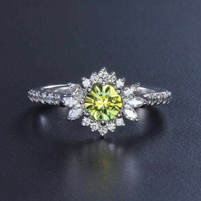 White Gold Montana Sapphire and Diamond Ring