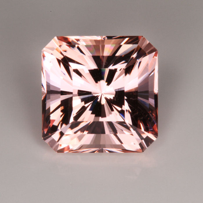 Peach Square Barion Cut Morganite Gemstone 33 Carats