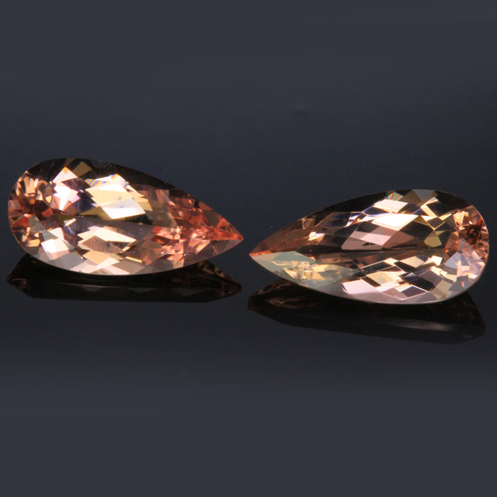 Two Pear-Shape Brilliant Cut Morganites