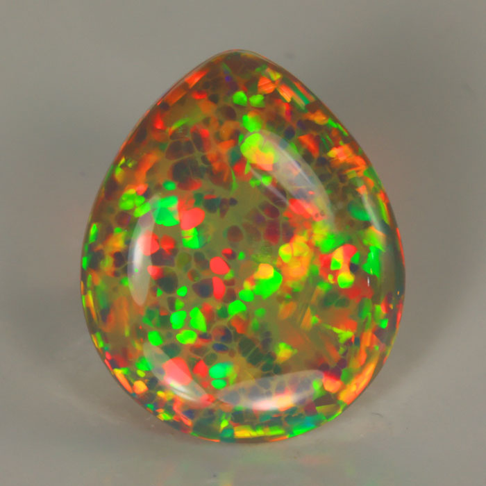 Pear Shape Cabochon Semi Black Welo Opal