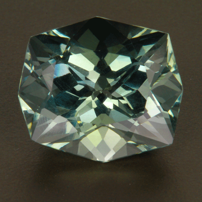 LIght Bluish Green Antique Cushion Prasiolite Gemstone 25.39 Carats