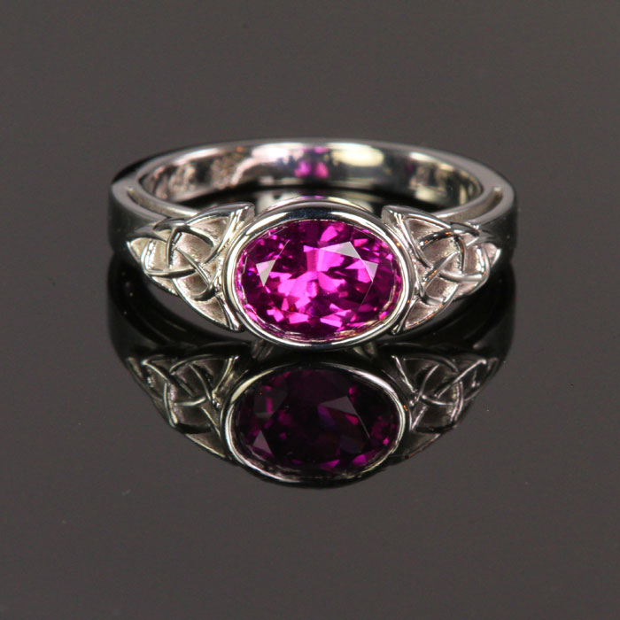 grape garnet white gold ring