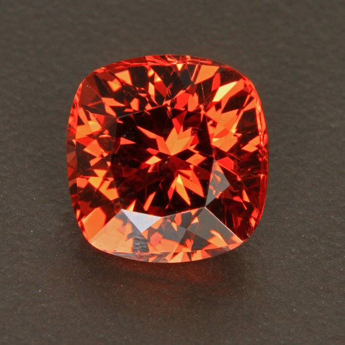 Pink/Orange Square Cushion Pyrope Spessartine Garnet 4.87 Carats