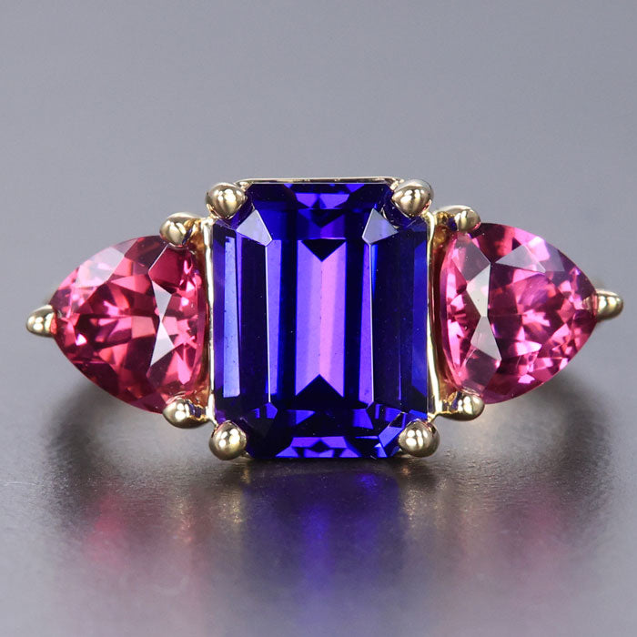 Tanzanite and Garnet Ring