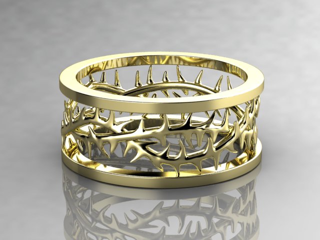 Men's Crown of Thorns Wedding Band by Designer Christopher Michael