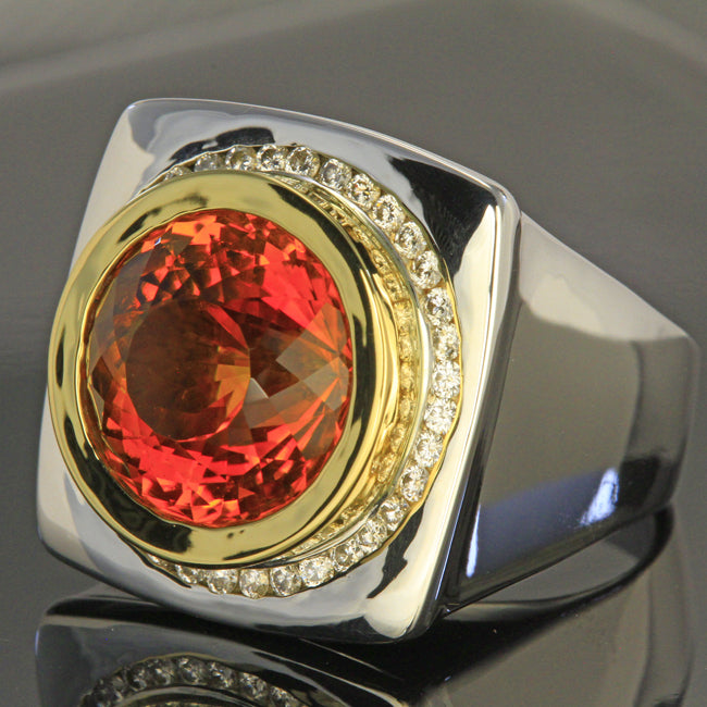 Bold Citrine and Diamond Ring by Christopher Michael