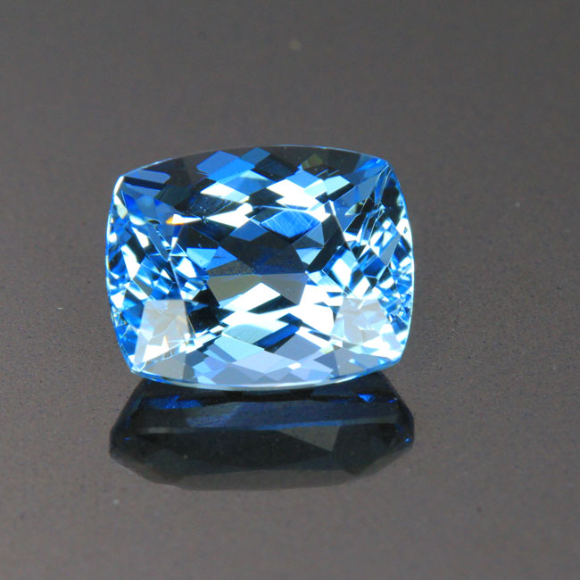 Blue Cushion Cut Aquamarine Gemstone 3.32 Carats