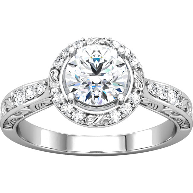 1ct Intricate Halo Diamond Semi-Mount