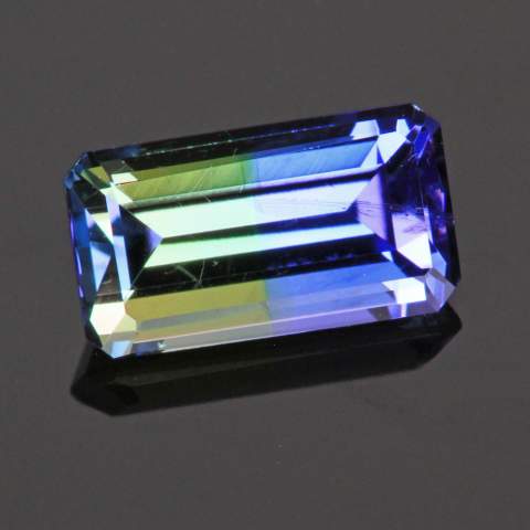 Blue/Yellow Bi Color Emerald Tanzanite Gemstone 1.61 Carats