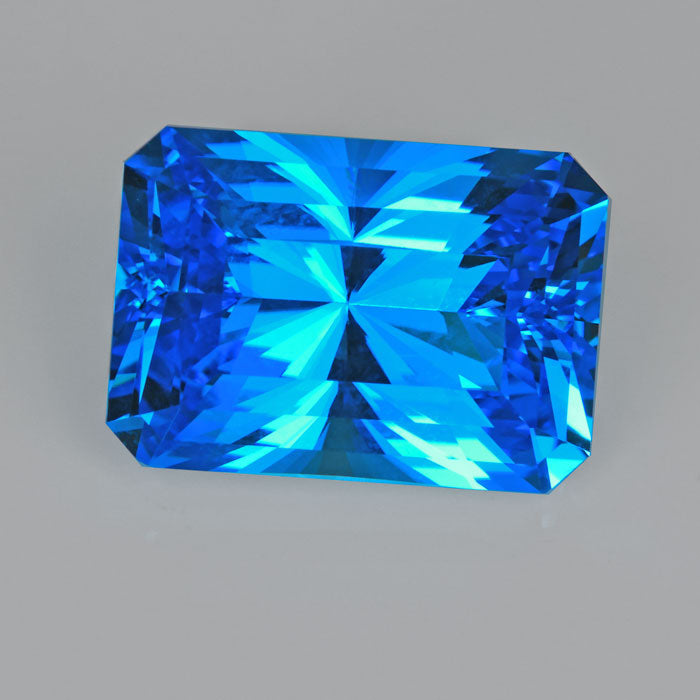 Barion Style Emerald Cut Blue Topaz