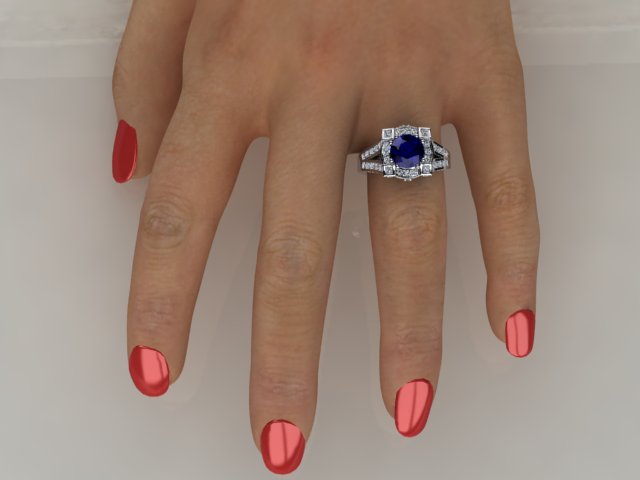 Custom Ring With Rare Natural Color Blue Sapphire 2.65 Carat