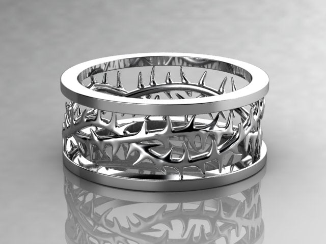 Men's Crown of Thorns Wedding Band by Designer Christopher Michael