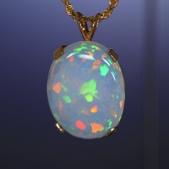 Rose Gold Opal Pendant 8.90 Carats